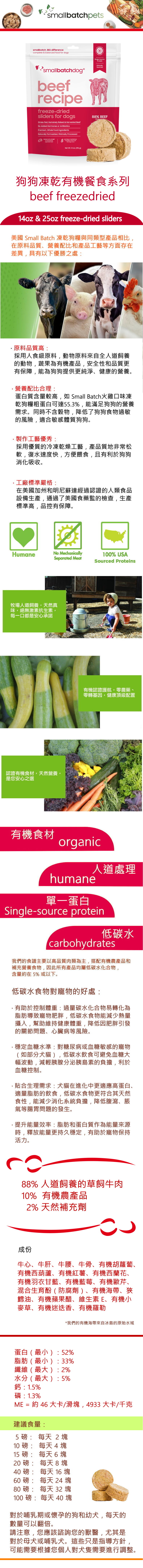Smallbatch 凍乾牛肉有機主食犬